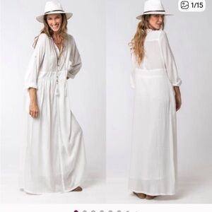 NWOT HANAMER IBIZA Rock Star White Maxi Dress S/M